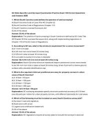 SC State Specific Land Surveyor Examination Practice Exam 100 Correct Questions and Answe
