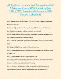 AP English Literature and Composition Unit 3 Progress Check: MCQ (Latest Update 2026 / 202