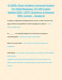 IS-0200.c Basic Incident Command System for Initial Response, ICS 200 (Latest Update 2026