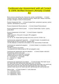 Cardiovascular Assessment with all Correct & 100% Verified Answers |Already Graded A+