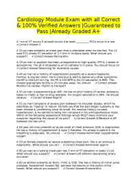 Cardiology Module Exam with all Correct & 100% Verified Answers |Guaranteed to Pass |Alrea