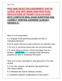 WGU D685 OBJECTIVE ASSESSMENT AND PA| D685 PRACTICAL APPLICATIONS OF PROMPT EXAM