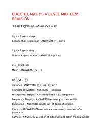 EDEXCEL MATH’S A LEVEL MIDTERM REVISION