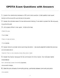 OPOTA Exam Questions with Answers