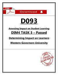 D093 DIM4 Task 3 Passed 2026 – Determining Impact on Learners | WGU