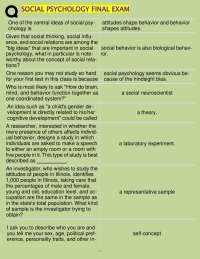 Social Psychology Final Exam Review – Key Concepts & Theories