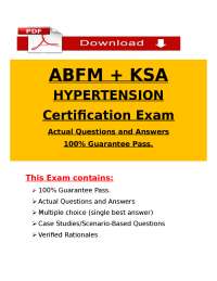 ABFM KSA Hypertension Certification Exam Q&A 2026 | Instant PDF