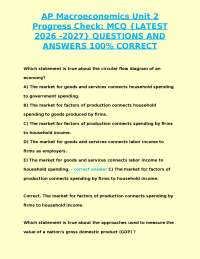 AP Macroeconomics Unit 2 Progress Check: MCQ {LATEST 2026 -2027} QUESTIONS AND ANSWERS 100