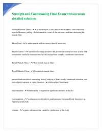 Strength and Conditioning Final Exam with accurate detailed solutions