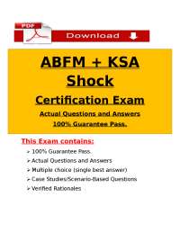ABFM KSA Shock Certification Exam Q&A 2026 | Instant PDF Download