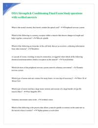ISSA Strength & Conditioning Final Exam Study questions with verified answers