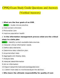 CPHQ Exam Study Guide Questions & Answers 2026 (Verified Review PDF)