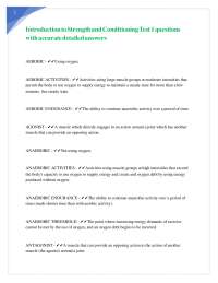 Introduction to Strength and Conditioning Test 1 questions with accurate detailed answers