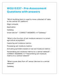 WGU D337 - Pre-Assessment Questions with answers