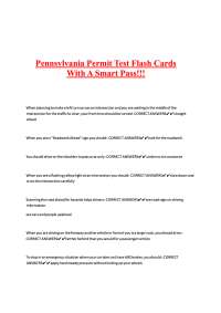 Pennsylvania Permit Test Flash Cards PDF – Smart Pass with Questions & Correct Answers
