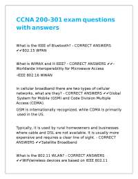 CCNA 200-301 exam questions with answers