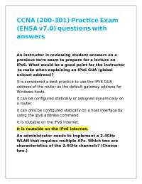 CCNA (200-301) Practice Exam (ENSA v7.0) questions with answers