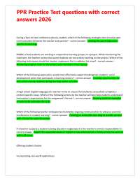 PPR Practice Test questions with correct answers 2026
