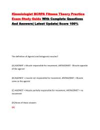 Kinesiologist BCRPA Fitness Theory Practice Exam Study Guide With Questions And Answers