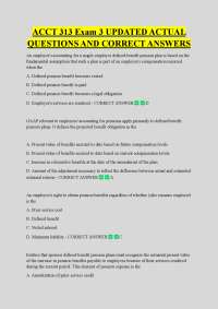ACCT 313 Exam 3 UPDATED ACTUAL QUESTIONS AND CORRECT ANSWERS