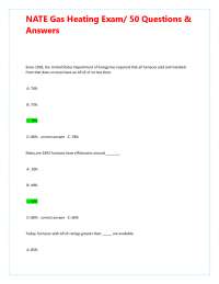 NATE Gas Heating Exam/ 50 Questions & Answers