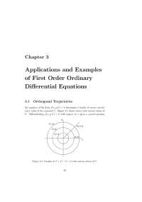 Applications and Examples of First Order Ordinary Differential Equations