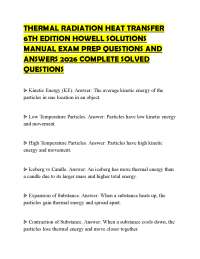 THERMAL RADIATION HEAT TRANSFER 6TH EDITION HOWELL SOLUTIONS MANUAL EXAM PREP QUESTIONS AN