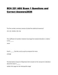 ECN 221 ASU Exam 1 Questions and Correct Answers|2026