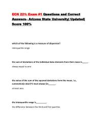 ECN 221: Exam #1 Questions and Correct Answers– Arizona State University| Updated