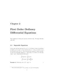 First Order Ordinary Differential Equations: Concepts, Methods, and Solved Examples