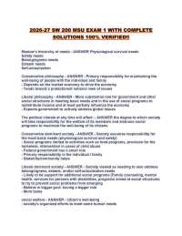 2026-27 SW 200 MSU EXAM 1 WITH COMPLETE SOLUTIONS 100% VERIFIED!!