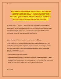 ENTREPRENEURSHIP AND SMALL BUSINESS CERTIFICATION EXAM 2025 NEWEST WITH ACTUAL QUESTIONS