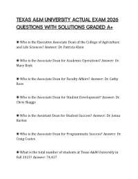 TEXAS A&M UNIVERSITY ACTUAL EXAM 2026 QUESTIONS WITH SOLUTIONS GRADED A+
