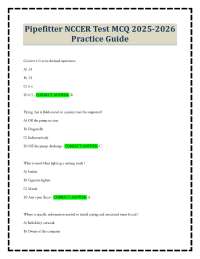 Pipefitter NCCER Test MCQ 2025-2026 Practice Guide