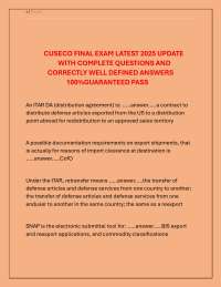 CUSECO FINAL EXAM LATEST 2025 UPDATE WITH COMPLETE QUESTIONS AND CORRECTL ANSWERED