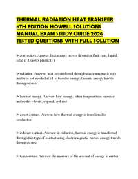 THERMAL RADIATION HEAT TRANSFER 6TH EDITION HOWELL SOLUTIONS MANUAL EXAM STUDY GUIDE 2026
