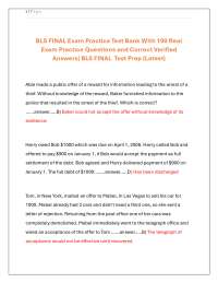 BLS FINAL Exam Practice Test Bank With 100 Real Exam Practice Questions and Correct Answer