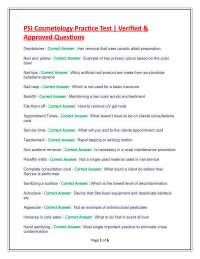 PSI Cosmetology Practice Test | Verified & Approved Questions