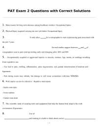 PAT Exam 2 Questions with Correct Solutions
