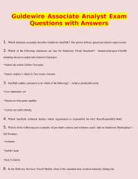 Guidewire Associate Analyst Exam Questions with Answers