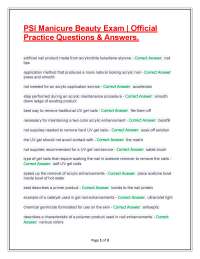 PSI Manicure Beauty Exam | Official Practice Questions & Answers.