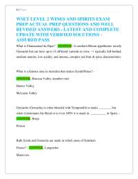 WSET LEVEL 2 WINES AND SPIRITS EXAM PREP ACTUAL PREP QUESTIONS AND WELL REVISED ANSWERS