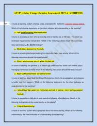 ATI Predictor Comprehensive Assessment 2019 A (VERIFIED)
