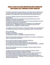 2026-27 AUD CPA EXAM REPORTING WITH COMPLETE SOLUTIONS 100% VERIFIED LATEST UPDATE!!