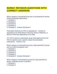 NUR651 REVISION QUESTIONS WITH CORRECT ANSWERS