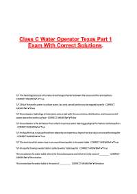 Class C Water Operator Texas Part 1 Exam PDF 2026 – Correct Solutions for Certification