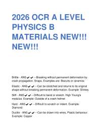 2026 OCR A LEVEL PHYSICS B MATERIALS NEW!!! NEW!!!