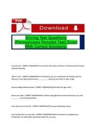 Pennsylvania Driving Test PDF 2026 – Complete Questions with Correct Solutions