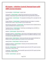 PSI Exams – Infection Control| Revised Exam with 100% Correct Answers