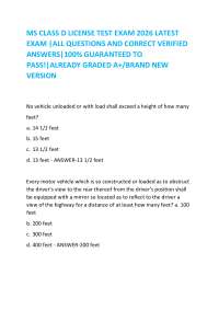 MS CLASS D LICENSE TEST EXAM 2026 LATEST EXAM |ALL QUESTIONS AND CORRECT VERIFIED ANSWERS|